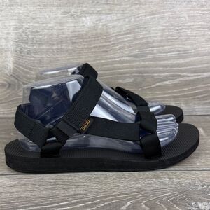 Teva Original Universal Women’s Sz 9 Black Adjustable Hook & Loop Strap Sandals
